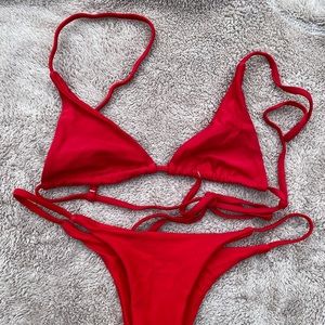 Red Triangle Bikini